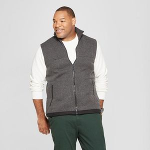 MEN'S Tall Sweater Fleece Vest - Goodfellow & Co Charcoal (Grey) Xlt